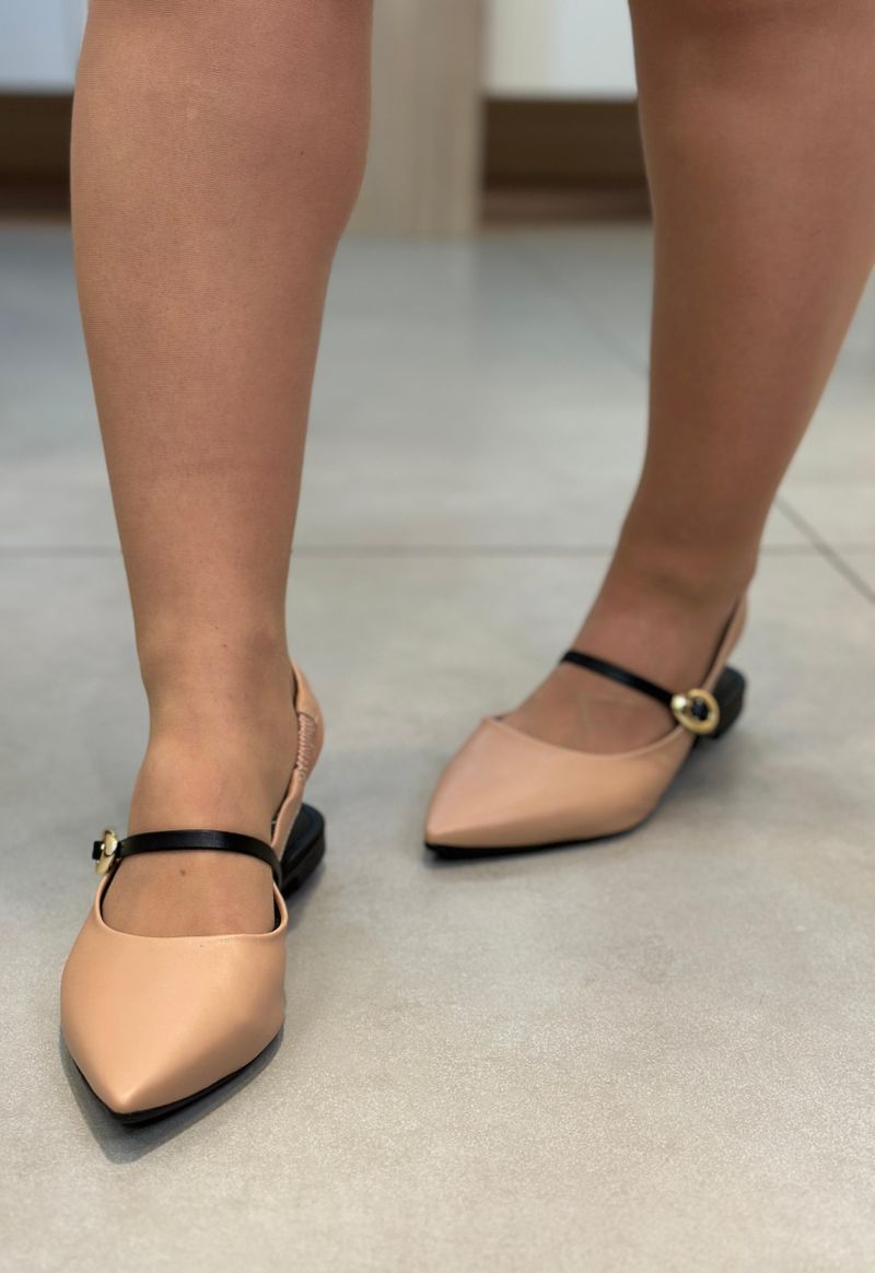 Mule slingback bico fino Bebecê | Nude 