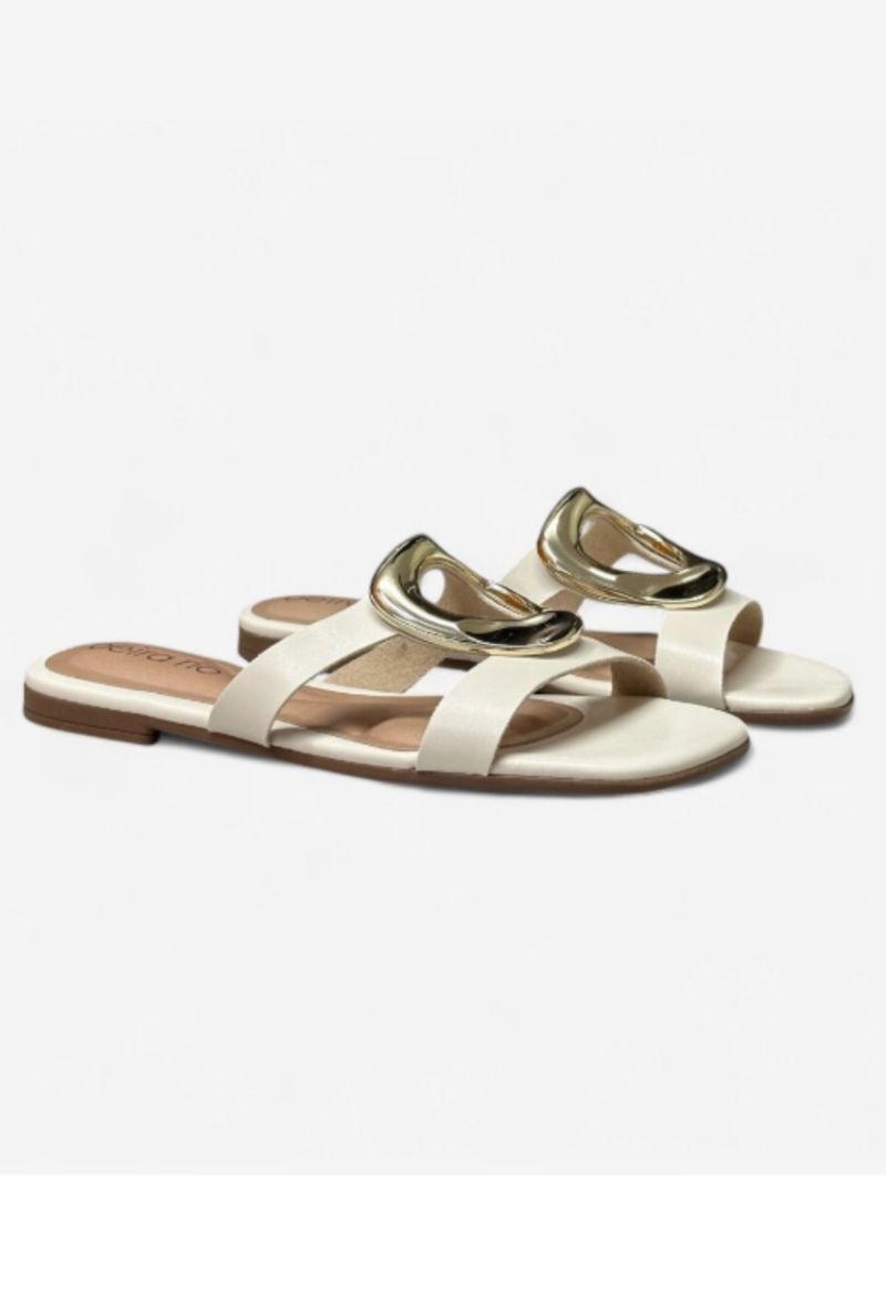 Rasteira orgânica Beira Rio | Off White