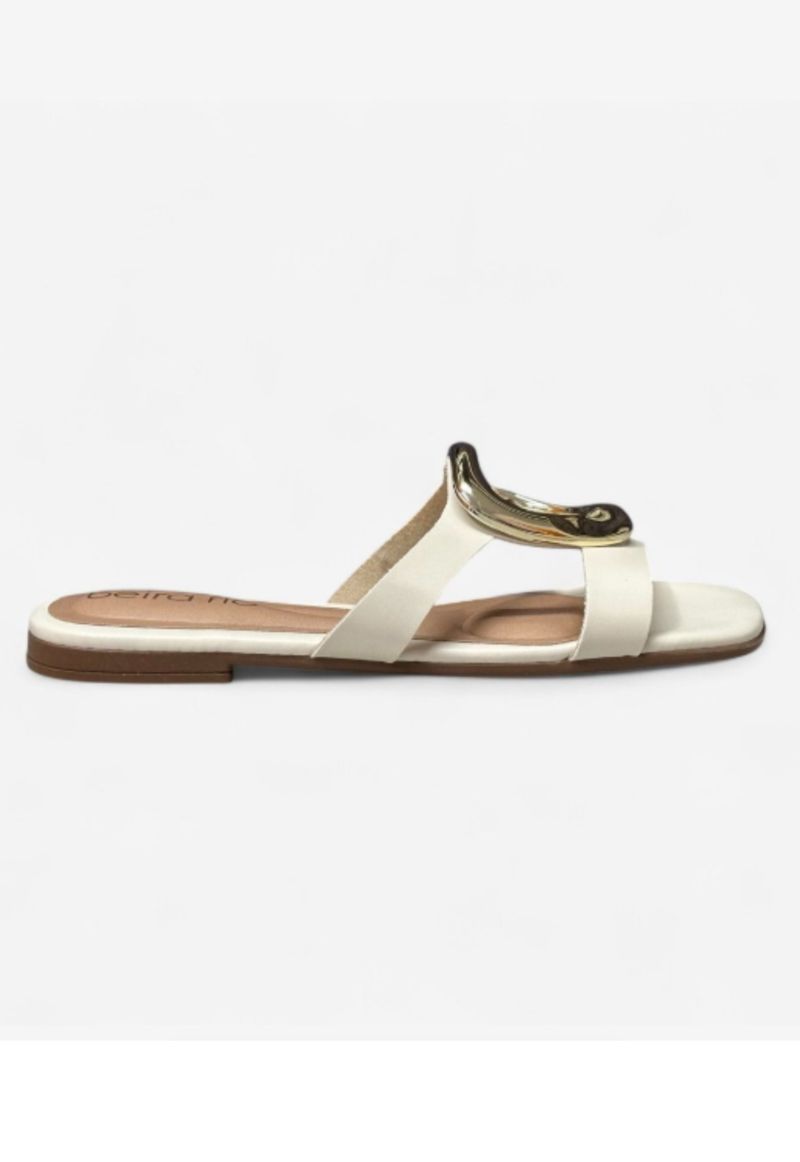 Rasteira orgânica Beira Rio | Off White