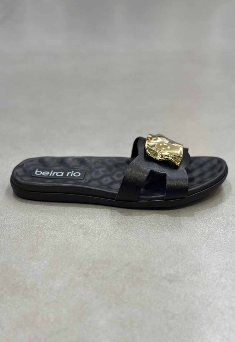 Rasteira fivela orgânica Beira Rio | Preto