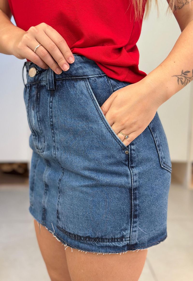 Saia curta jeans Max Denim | Denim