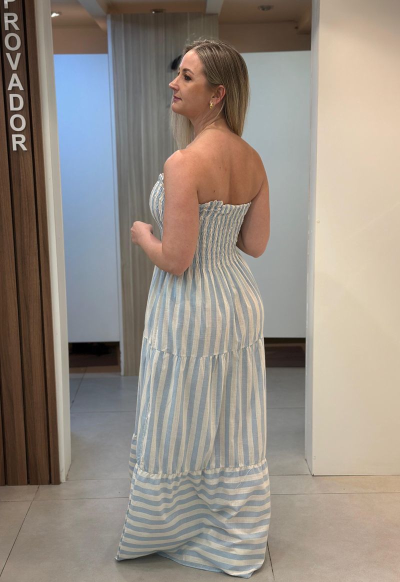 Vestido tomara que caia Tasha | Azul Bebê 