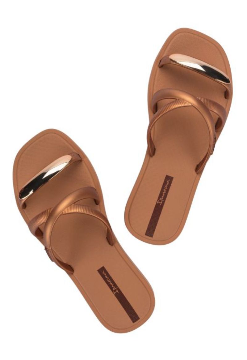 Chinelo metal chic Ipanema | Marrom e ouro