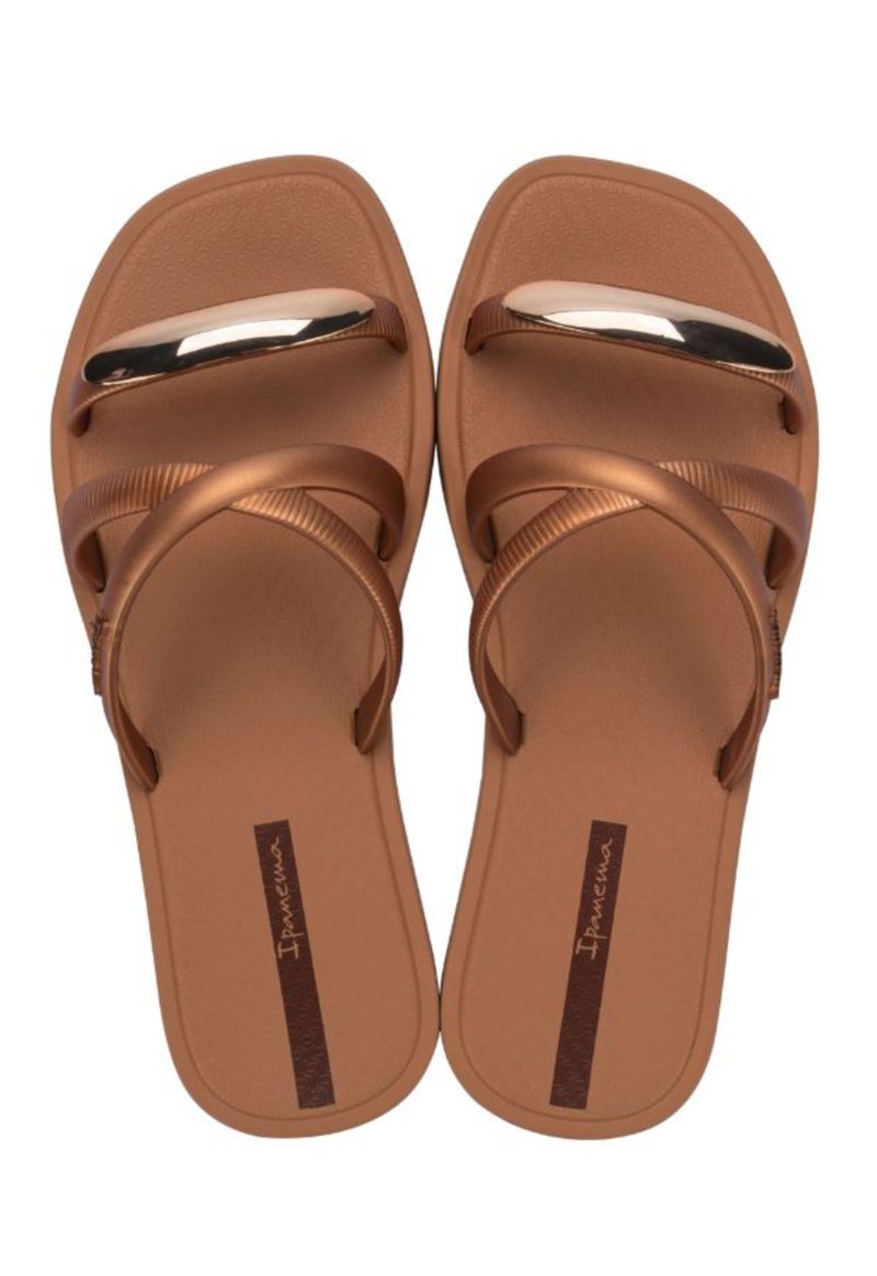 Chinelo metal chic Ipanema | Marrom e ouro