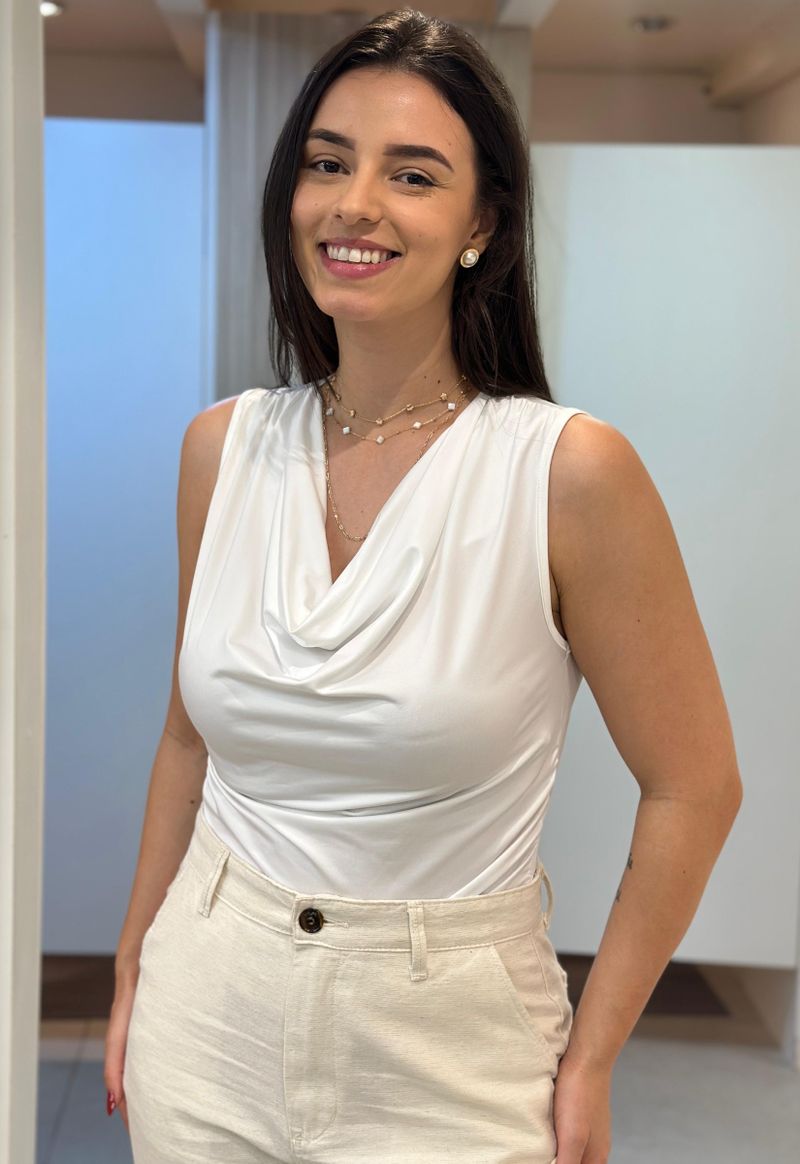 Blusa decote degagê Factory | branco