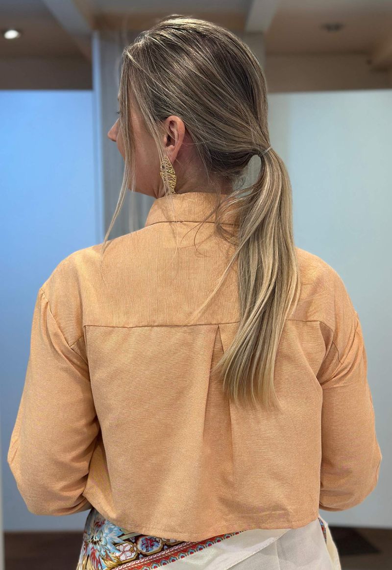 Camisa feminina cropped Amanda The Style Box | Laranja