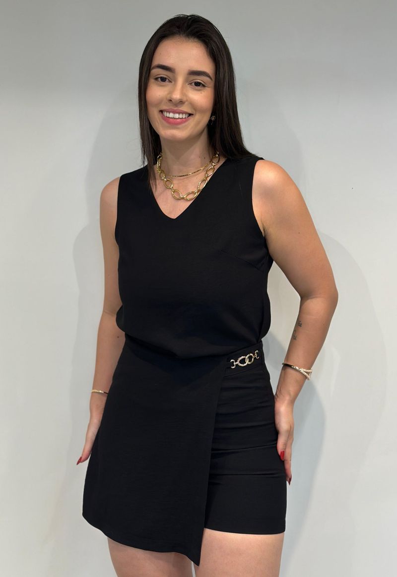 Conjunto blusa e short Chen Z.K. | Preto