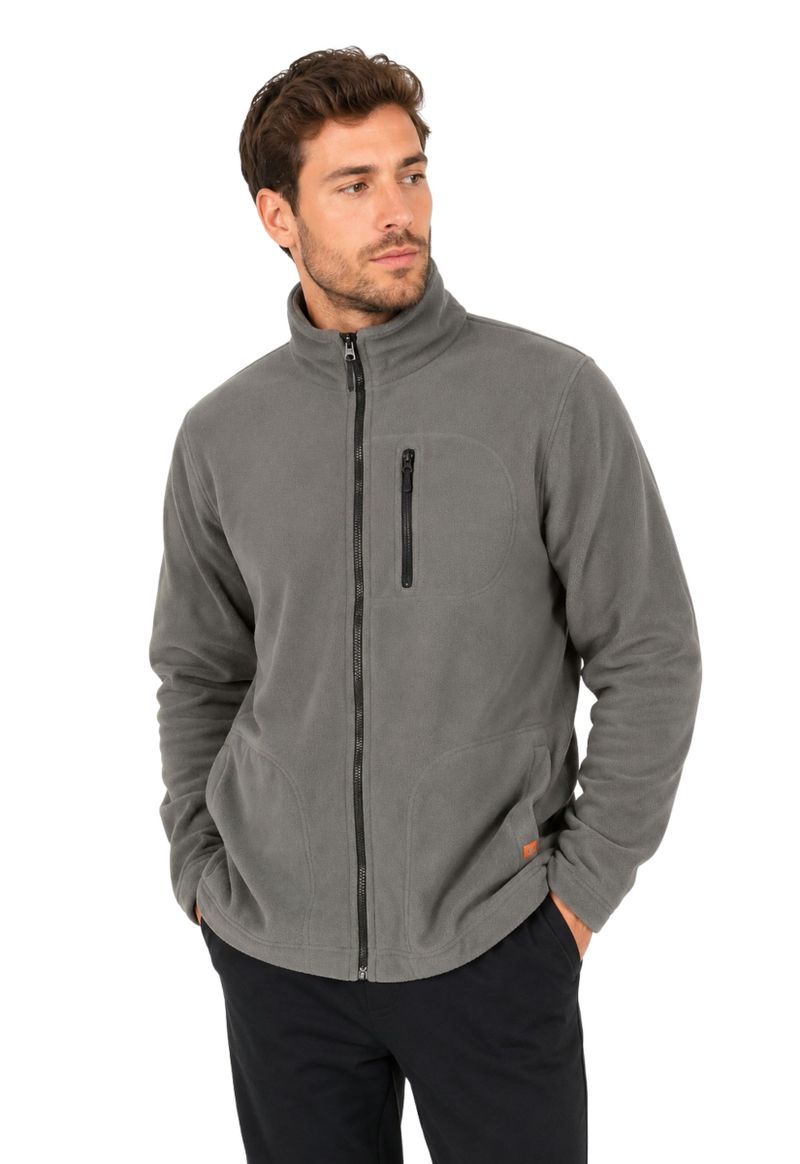 Jaqueta Soft Masculina Dois Zíper Frontal Chocolate | Cinza