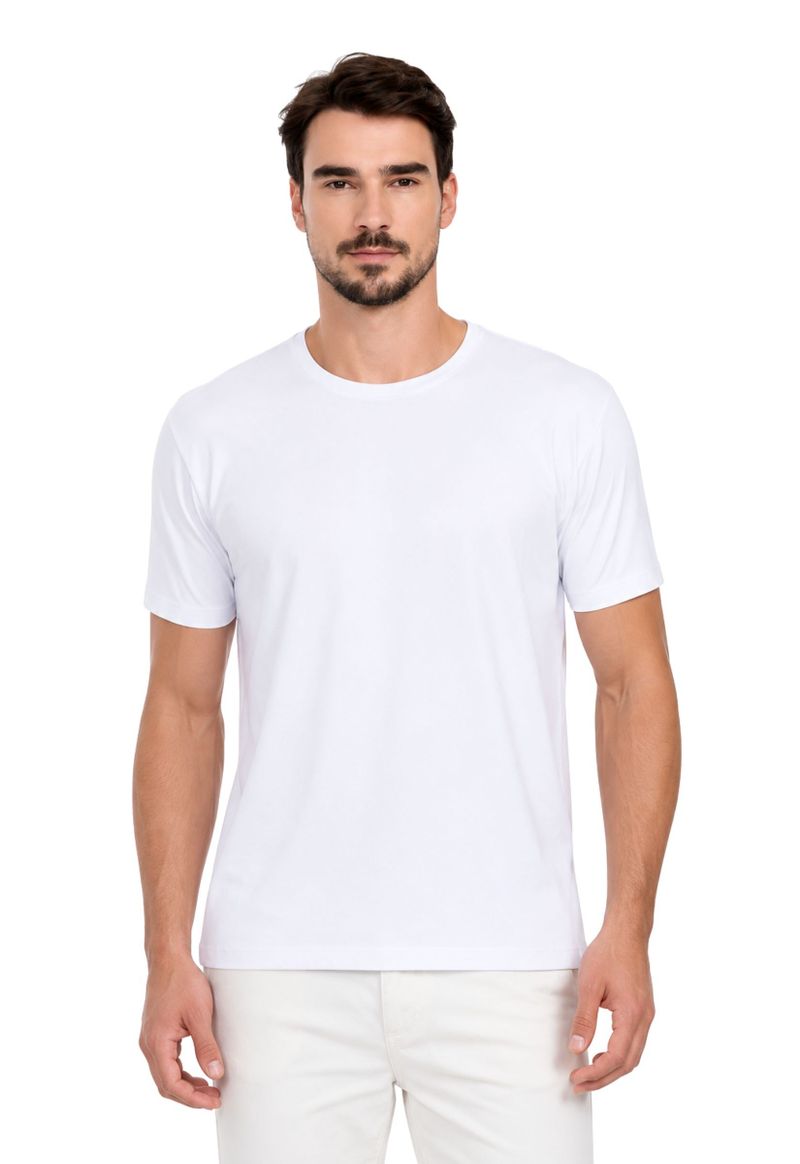 Camiseta masculina manga curta básica Easy Fit | Branco