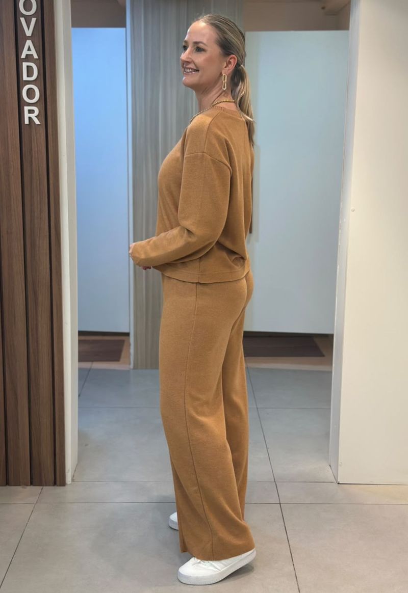 Calça Malha Soft Incorpada Style Box 150087 I Camel