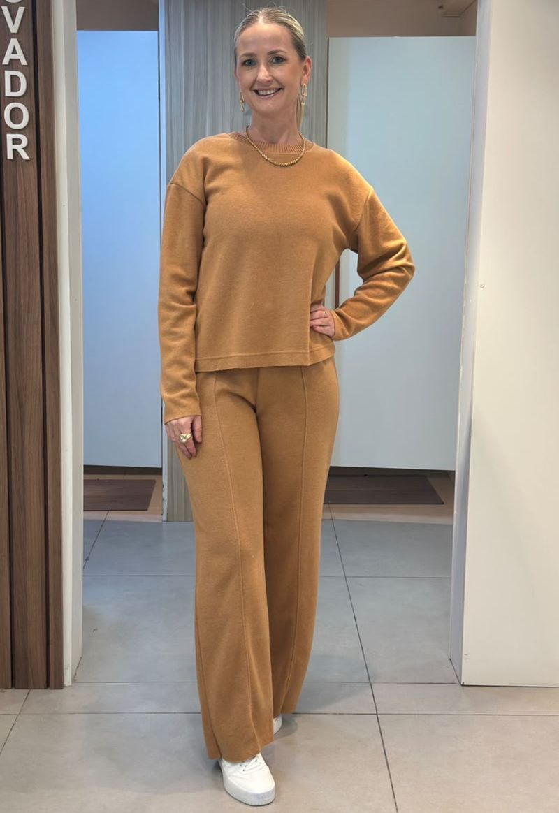 Calça Malha Soft Incorpada Style Box 150087 I Camel