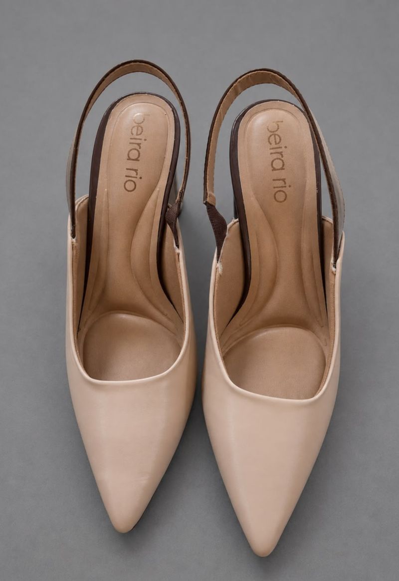Scarpin slingback Beira rio | chocolate