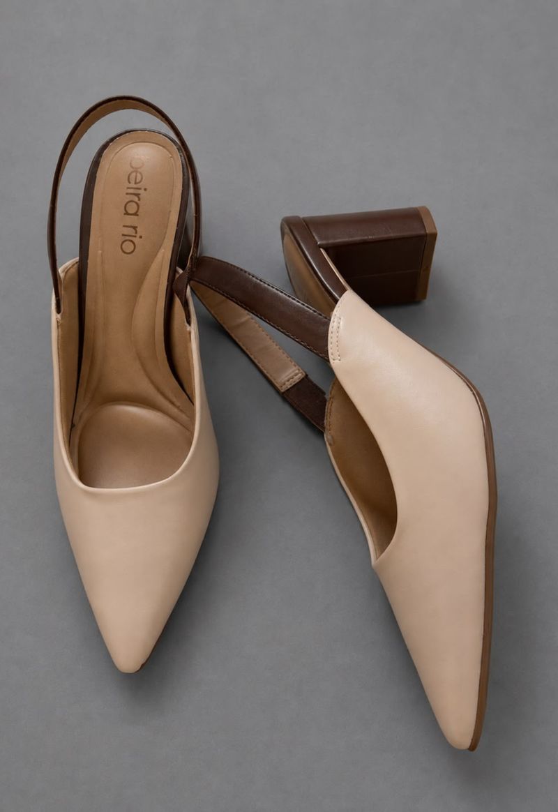 Scarpin slingback Beira rio | chocolate