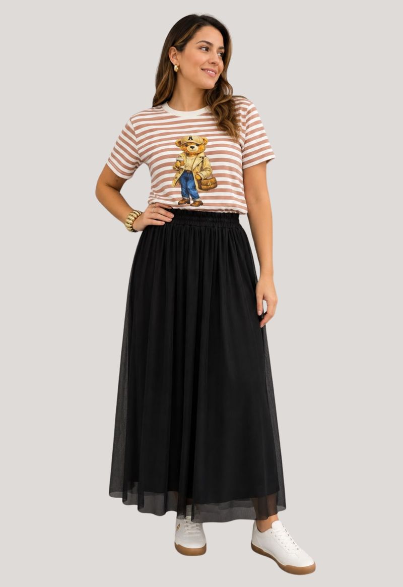 Saia Tule Godê Jessica Modas I Preto