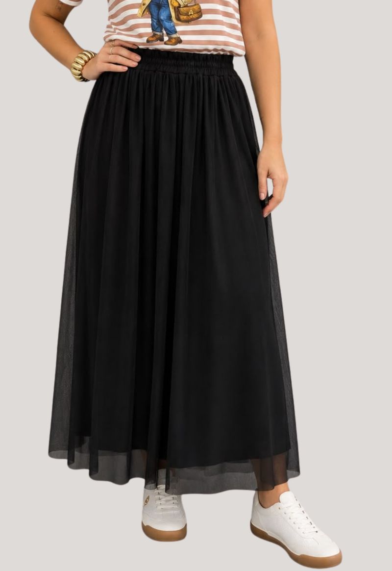 Saia Tule Godê Jessica Modas I Preto