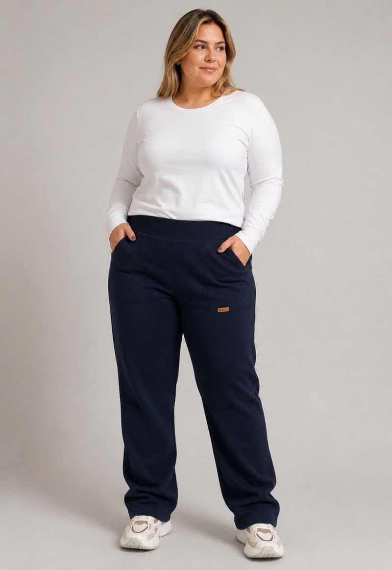 Calça Soft Feminina Reta Chocolate | Marinho