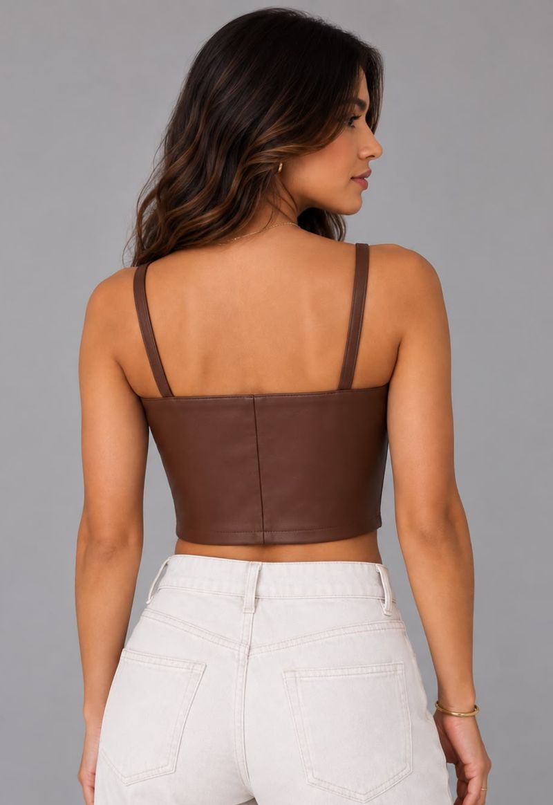 Cropped courino Davichi | marrom