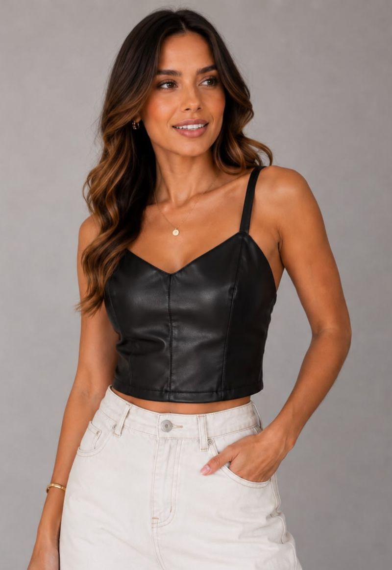 Cropped courino Davichi | preto