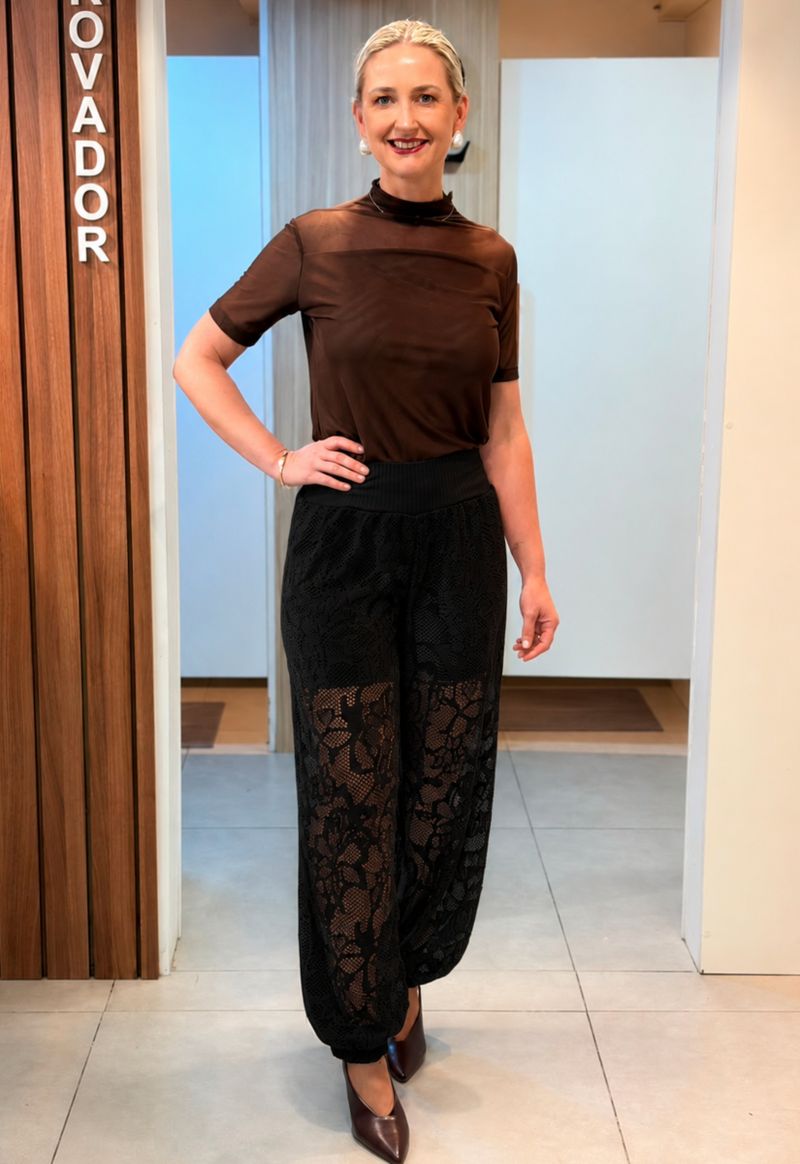Calça jogger de renda Lummier | preto