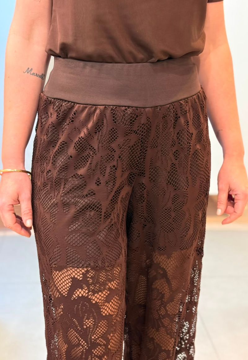 Calça jogger de renda Lummier | marrom