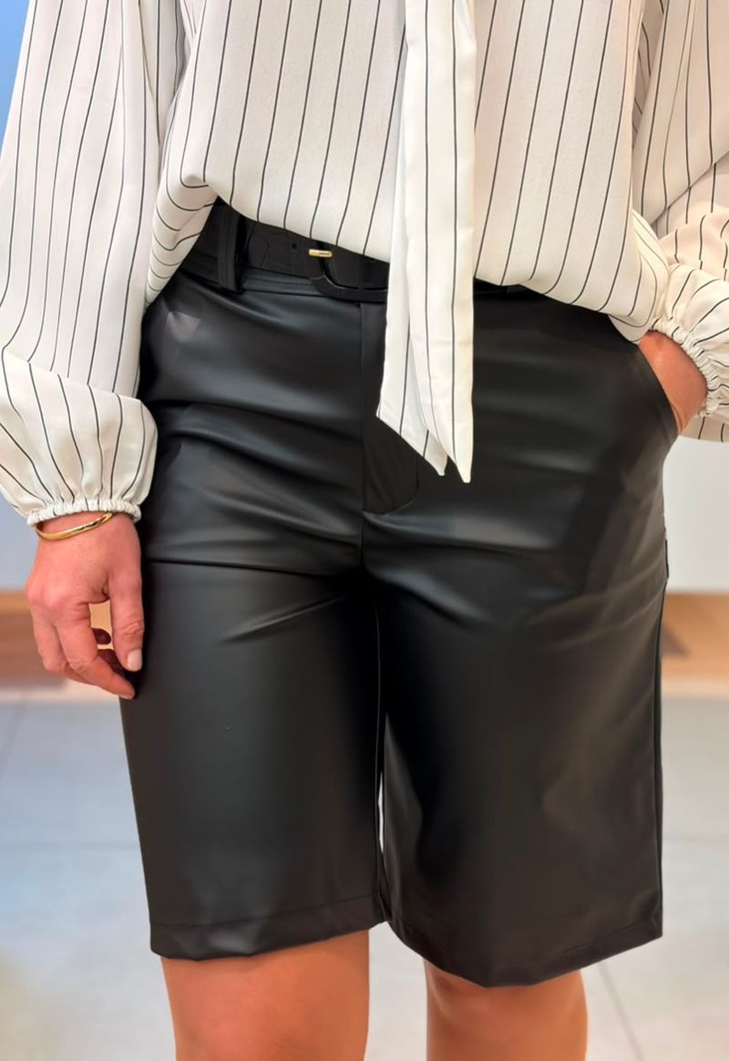 Bermuda Jorts courino Moda davichi | preto