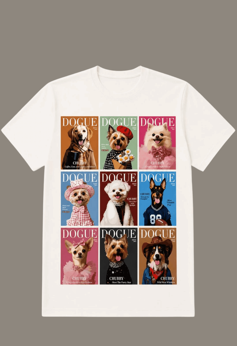 T-shirt over dogue revista Justa Moda | off white