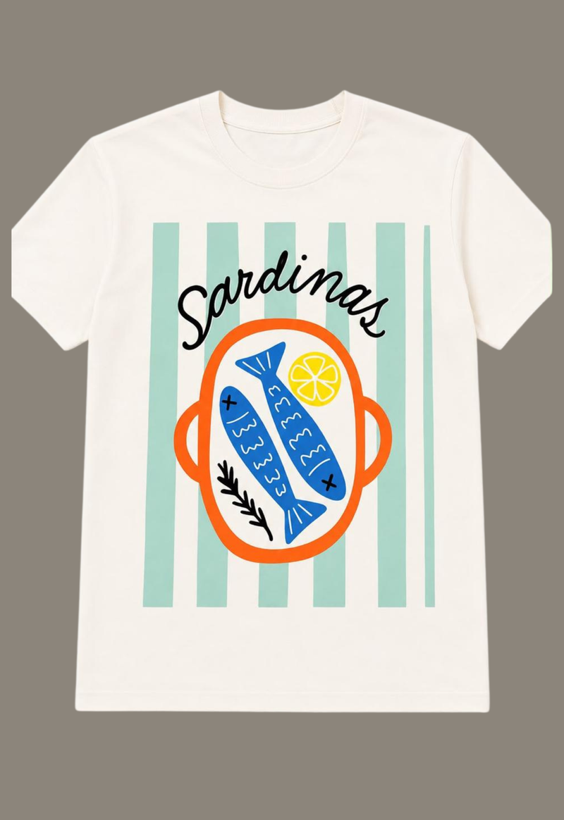 T-shirt sardinas Justa Moda | off white
