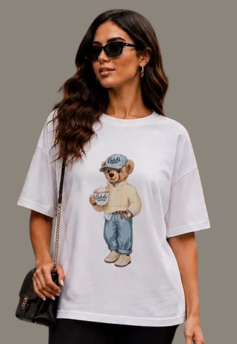 T-shirt urso Justa Moda | off white