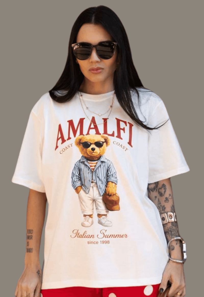 T-shirt urso Amalfi Justa Moda | off white