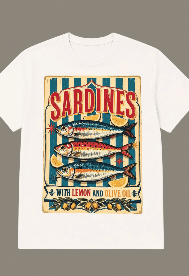 T-shirt sardines whit lemon Justa Moda | off white