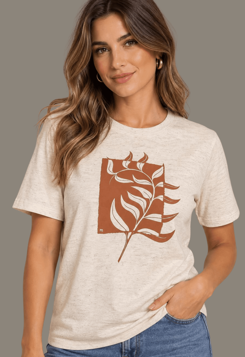 T-shirt folhagem 184905 Marialícia | creme 