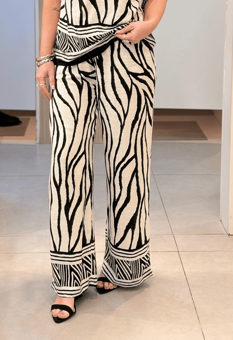  Calça pantalona zebra 290120 Facinelli | preto