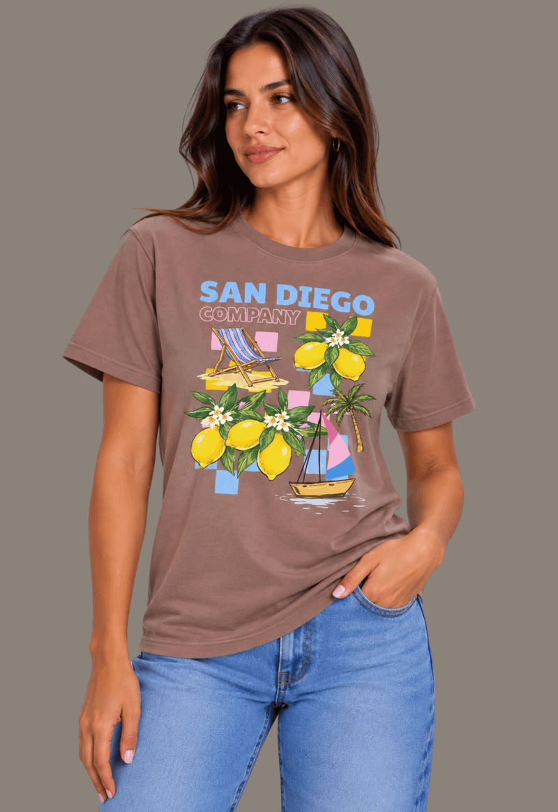 T-shirt limões sicilianos company San Diego | marrom