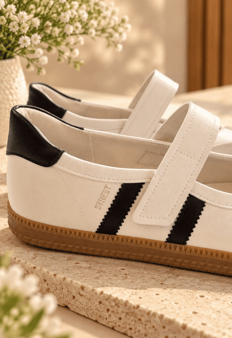Sapatilha recortes bicolor Sua cia | off white e preto 