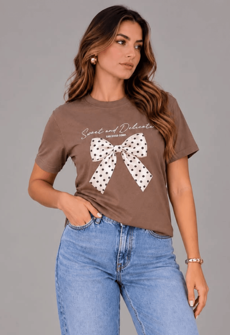 T-shirt laço de poá San diego | marrom 