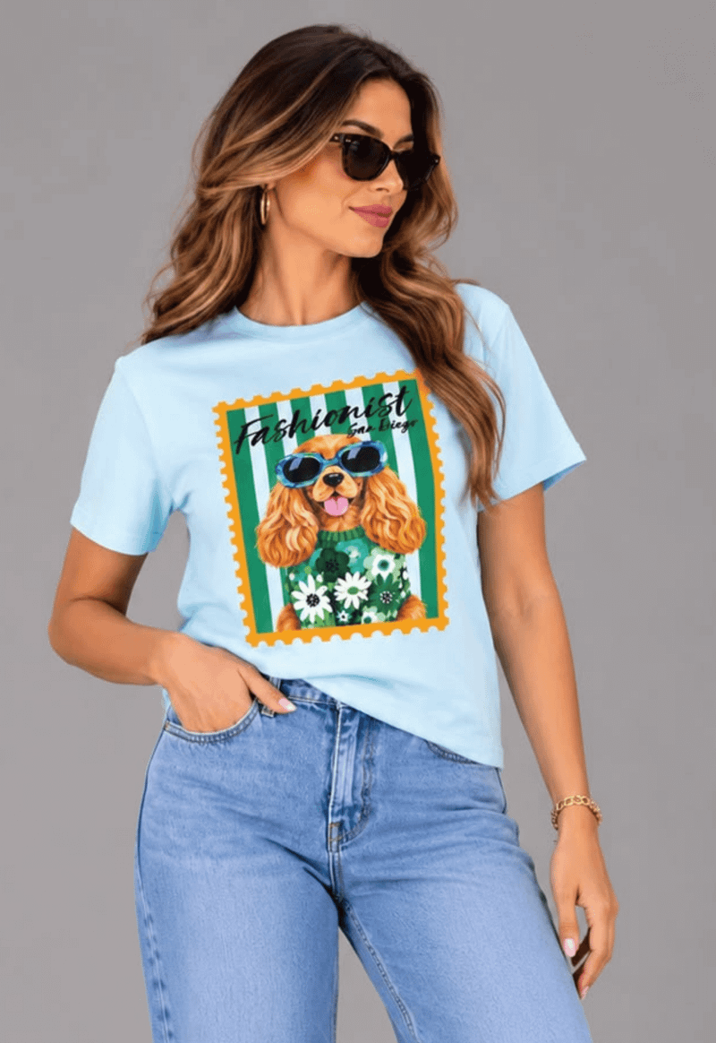 T-shirt dog fashionist San diego | azul 