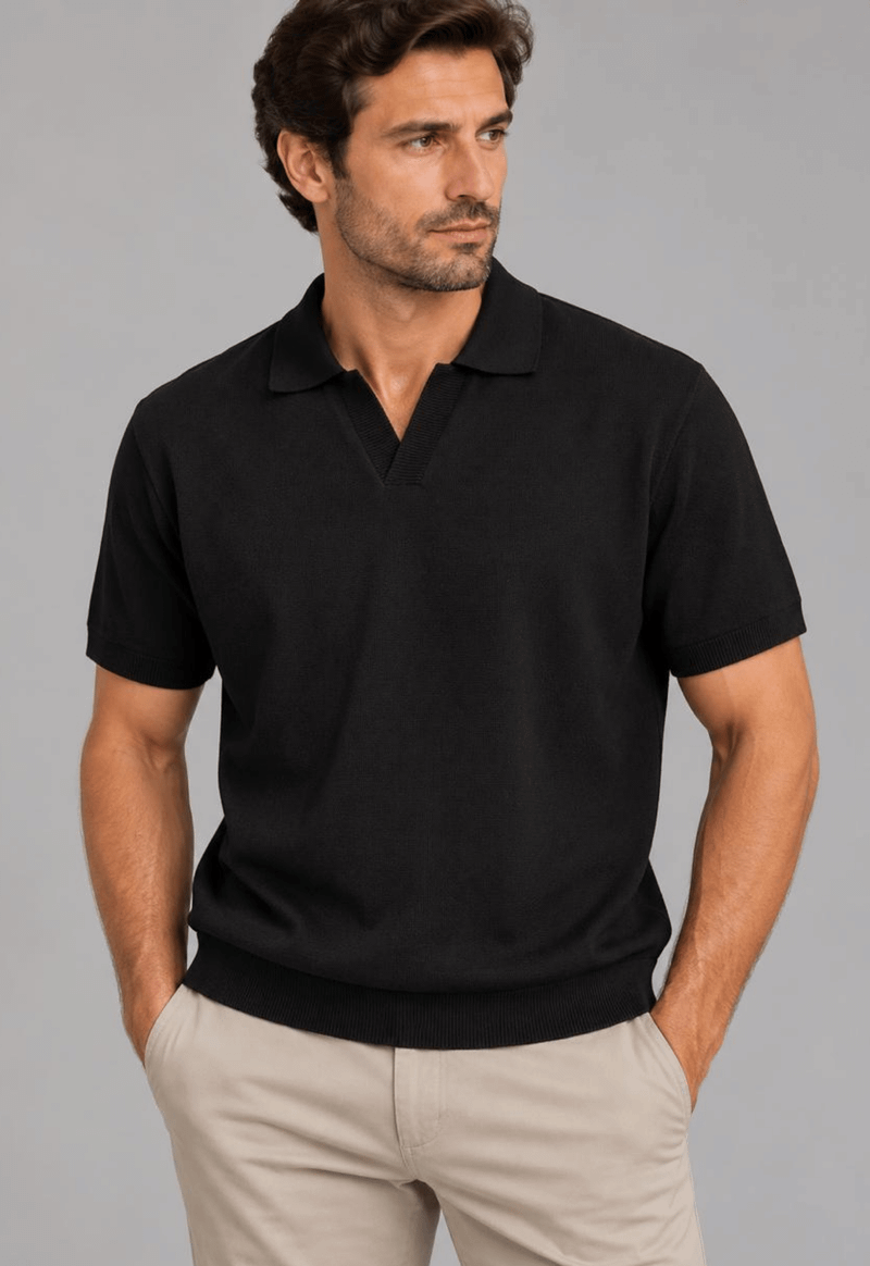 Camisa polo decote v 120281 Broken Rules | preto