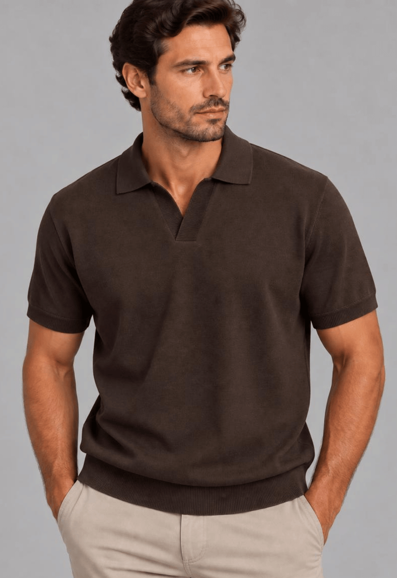 Camisa polo decote v 120281 Broken Rules | marrom