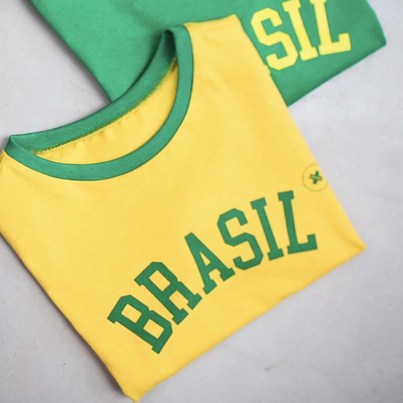 Cropped Brasilcore Anticool Amarelo e Verde