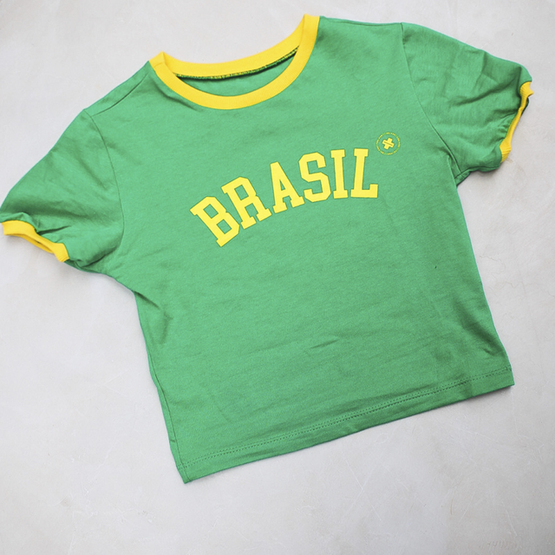 Cropped Brasilcore Anticool Verde e Amarelo