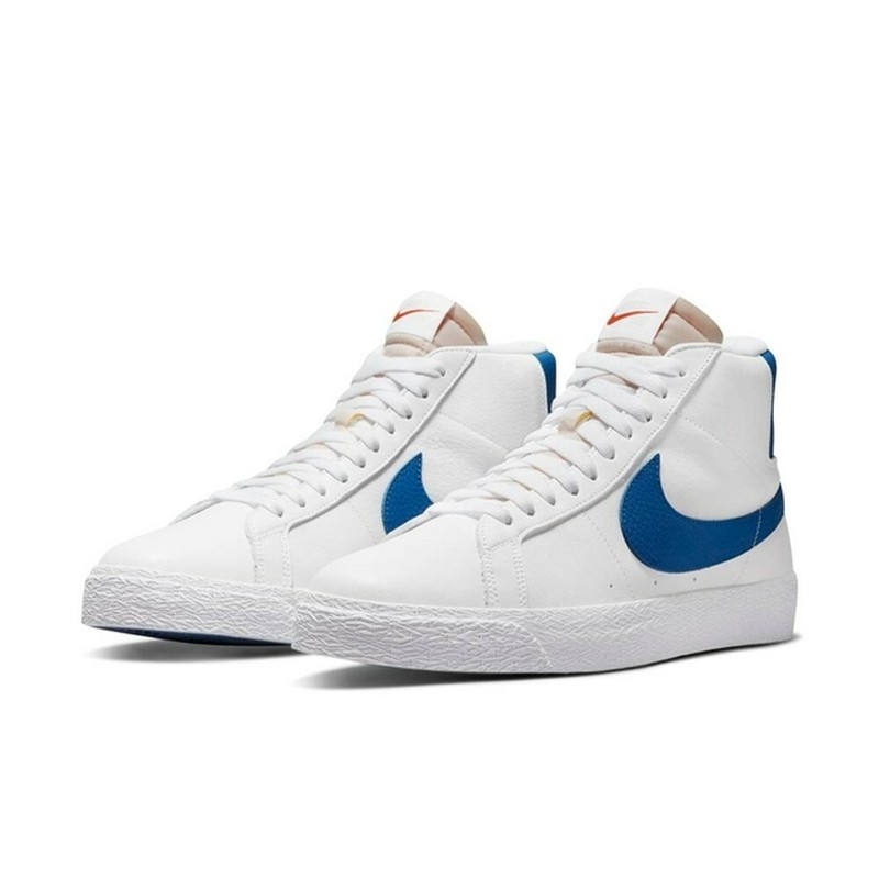 Tênis Nike SB Zoom Blazer Mid ISO Branco e Azul