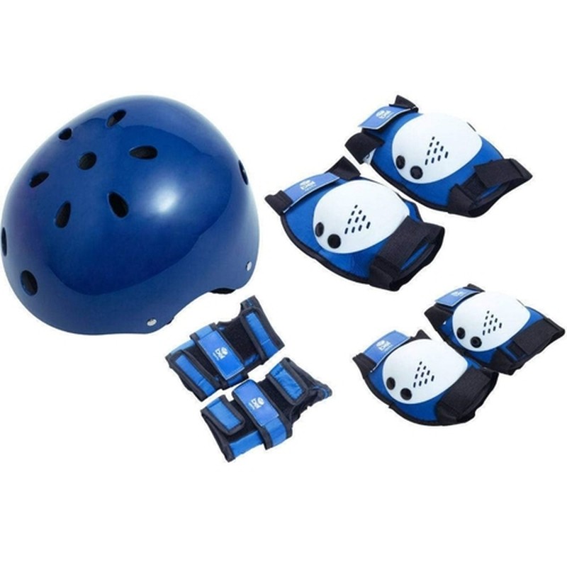 Kit de Proteção Radical Com Capacete Premium Bel Sports Azul