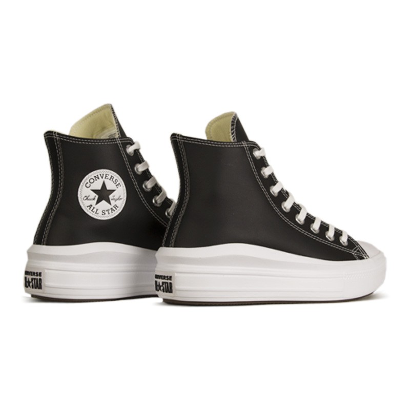 Tênis Converse All Star Chuck Taylor Hi Plataforma Couro - Preto