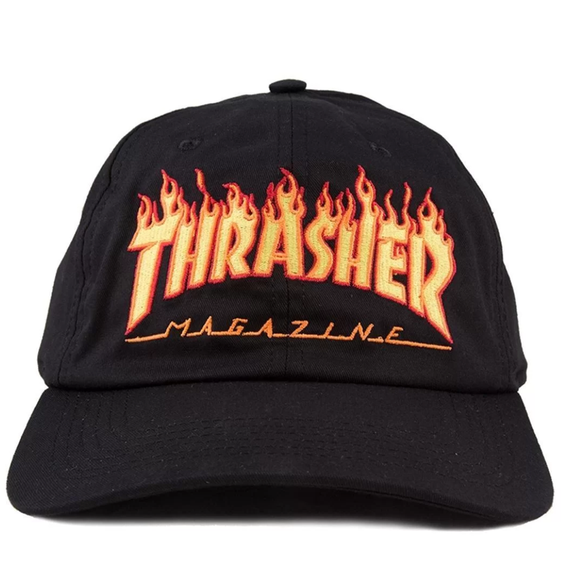 Boné Thrasher Snapback Flame Preto
