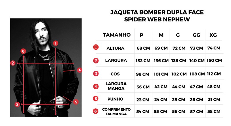 Jaqueta Bomber Dupla Face Spider Web Nephew