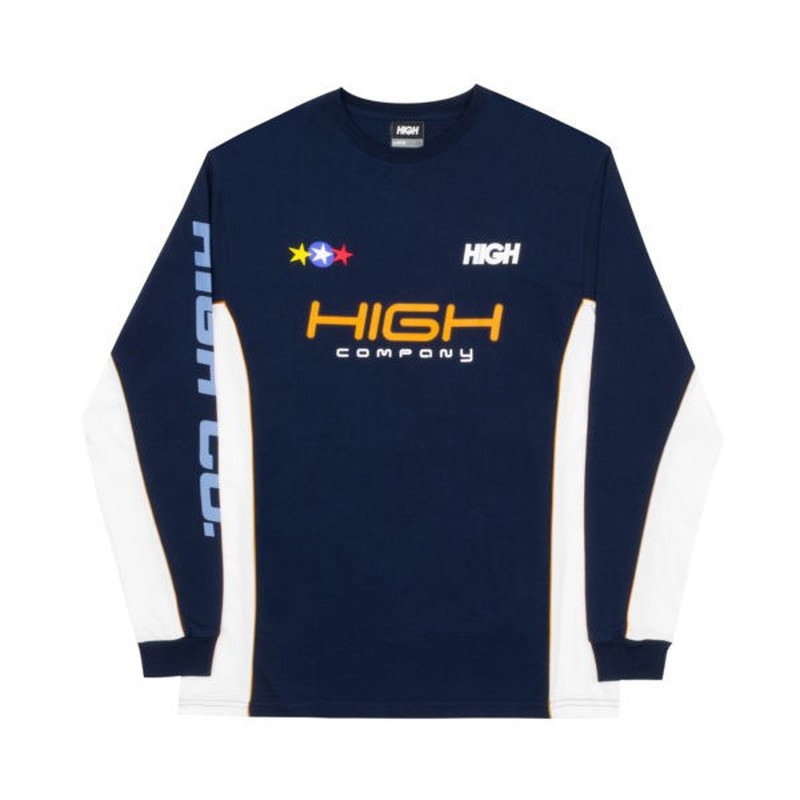 Camiseta High M/L Crew Azul Marinho
