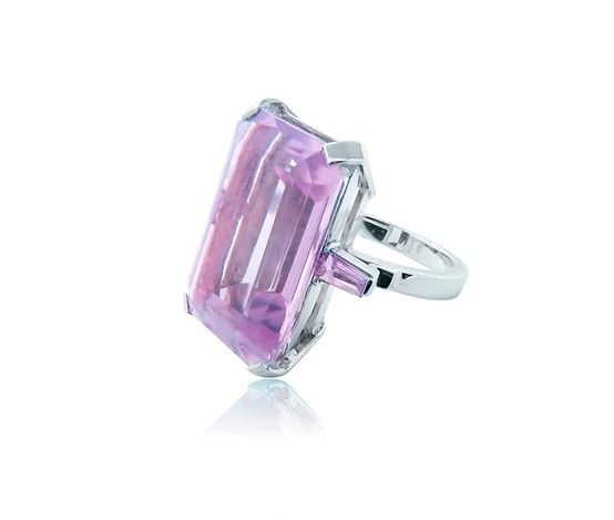 Anel Ametista Lavanda Ouro Branco