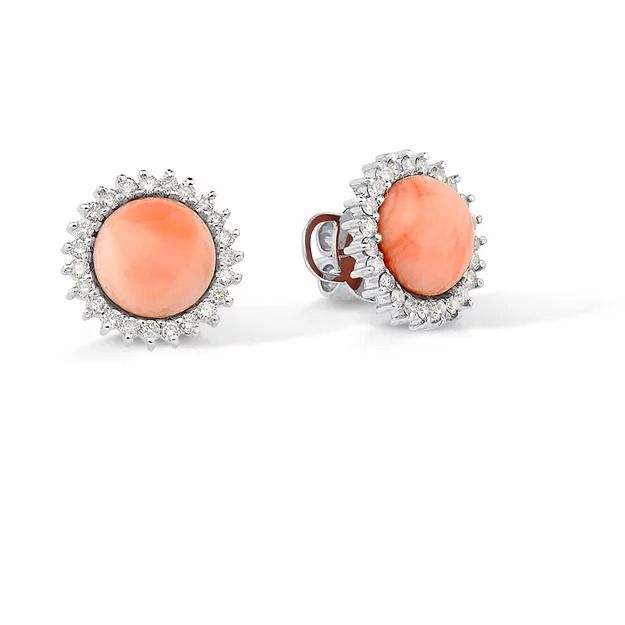 Brinco Coral Podange Ouro Branco