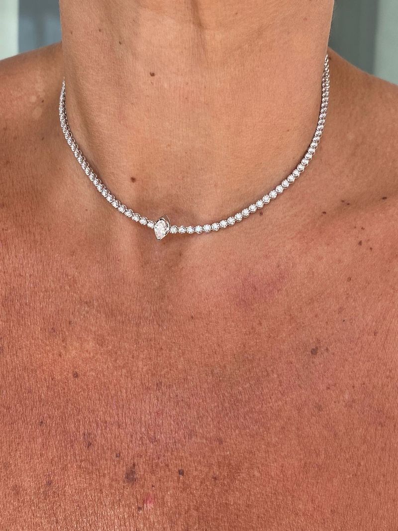 Colar Riviera de Diamantes em ouro Branco 