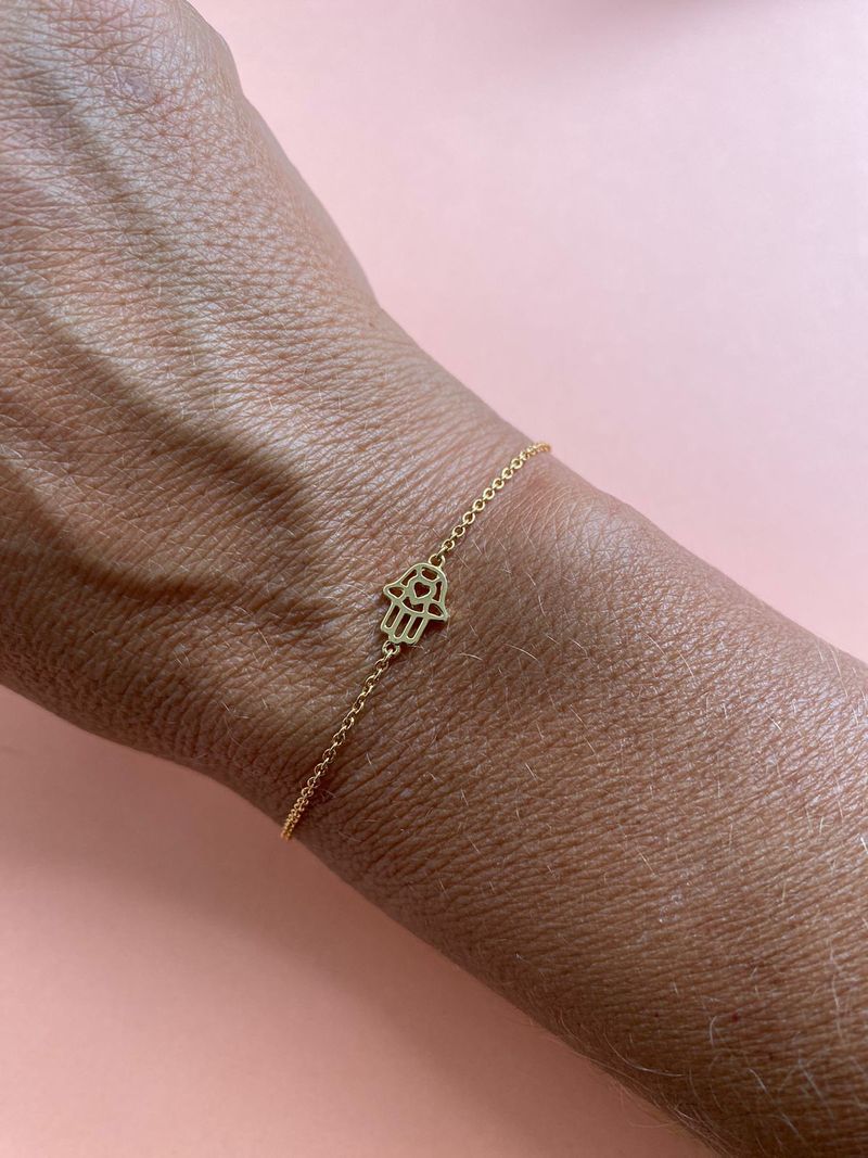 Pulseira Mão de Fátima Ouro Amarelo